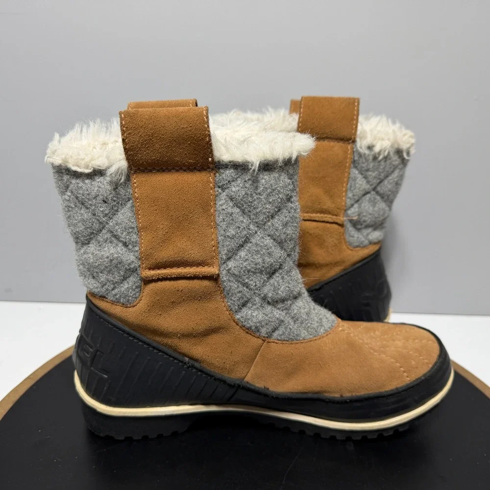 Sorel Tivoli III High Winter Boots Women Size 7 Waterproof Suede Brown Insulated